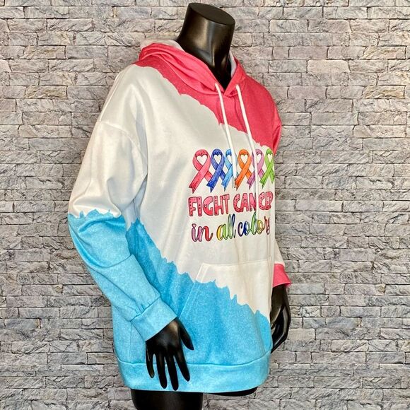 Fight Cancer in All Colors Custom Hoodie Size Medium - Picture 3 of 5